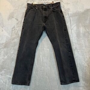 Levis 505 Jeans Mens 38x32(28) Black Regular Fit‎ Straight Leg Causal Work